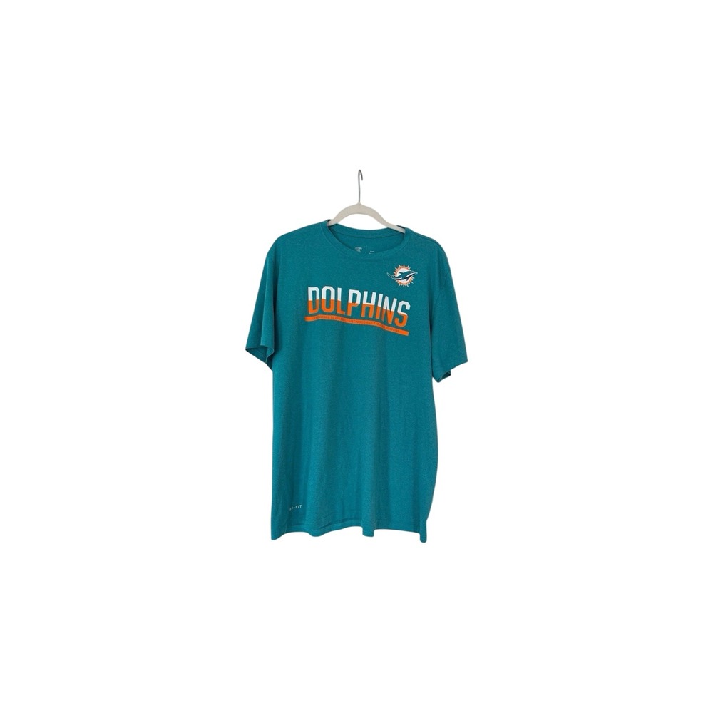Nike Dri-FIT Miami Dolphins T-Shirt Mens XL Aqua Teal NFL Equipment Training Top
